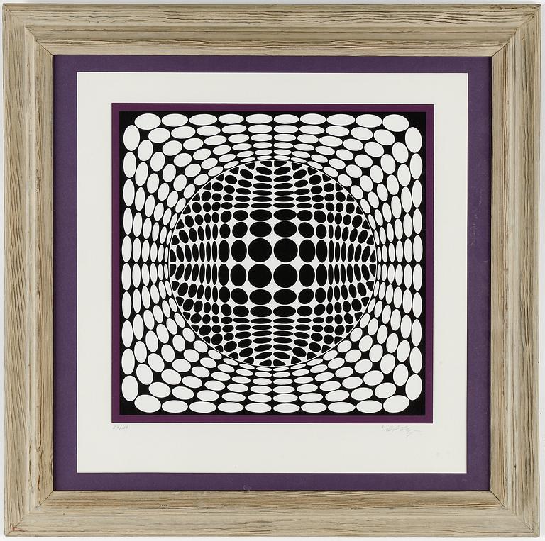 VICTOR VASARELY, färglitografi, signerad och numrerad 186/200.