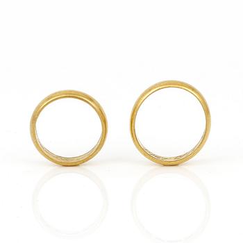 VIGSELRINGAR, 2st, 23K guld, totalt ca 14g.