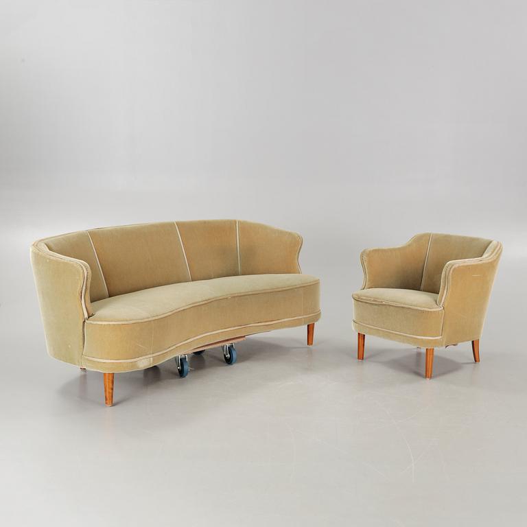 A 1930/40s sofa and chair.