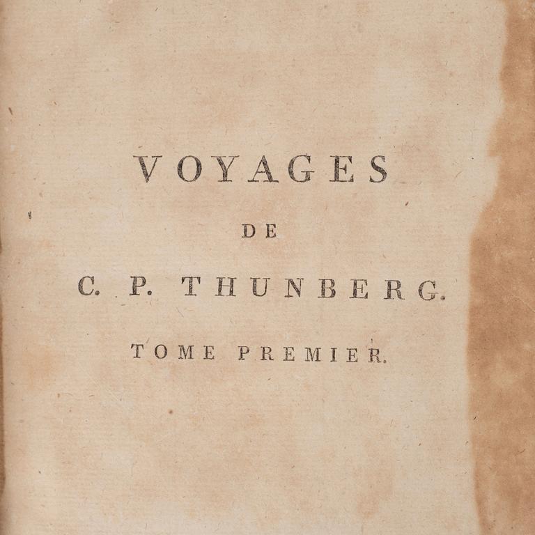 Böcker, fyra band. Voyage de C.P. Thunberg au Japon, Paris, 1796.