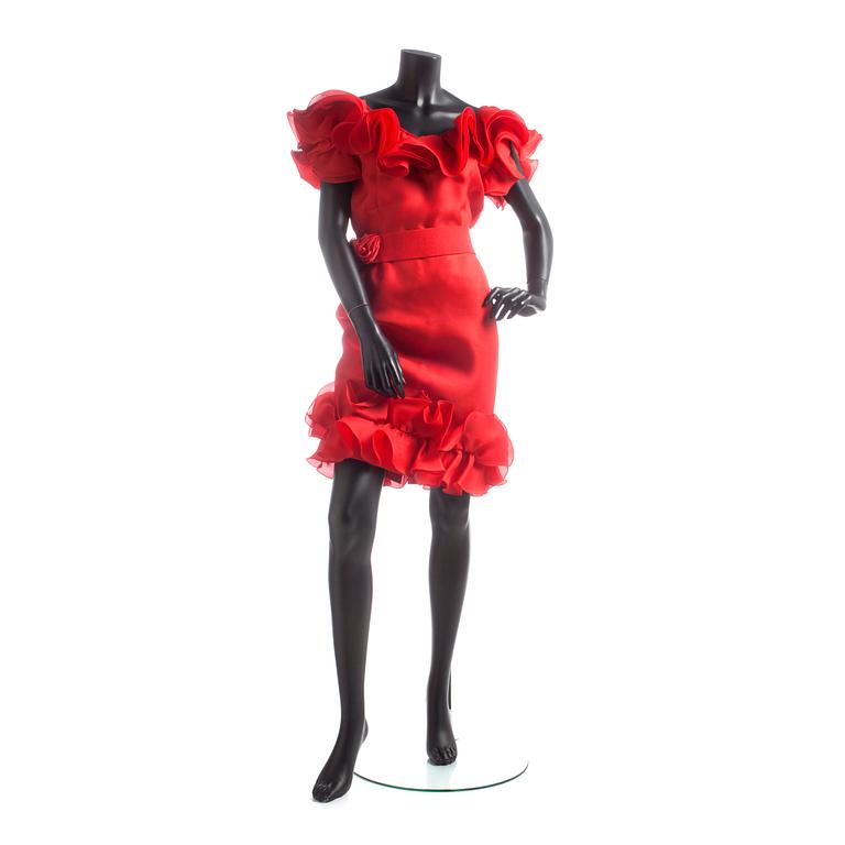 GALTRUCCO, a red silk coctaildress.