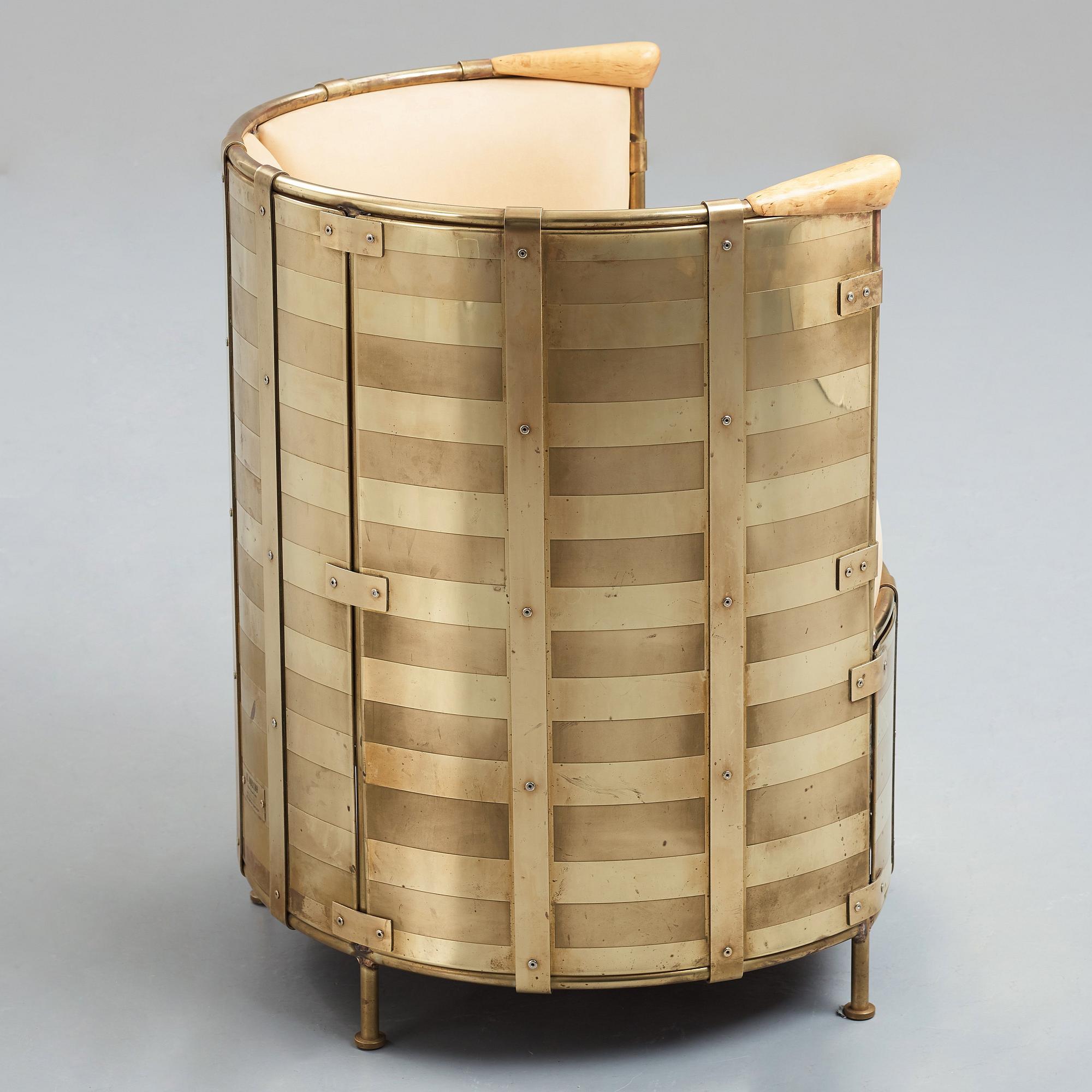 Mats Theselius, a brass "El Dorado" chair, Källemo Sweden post 2002.