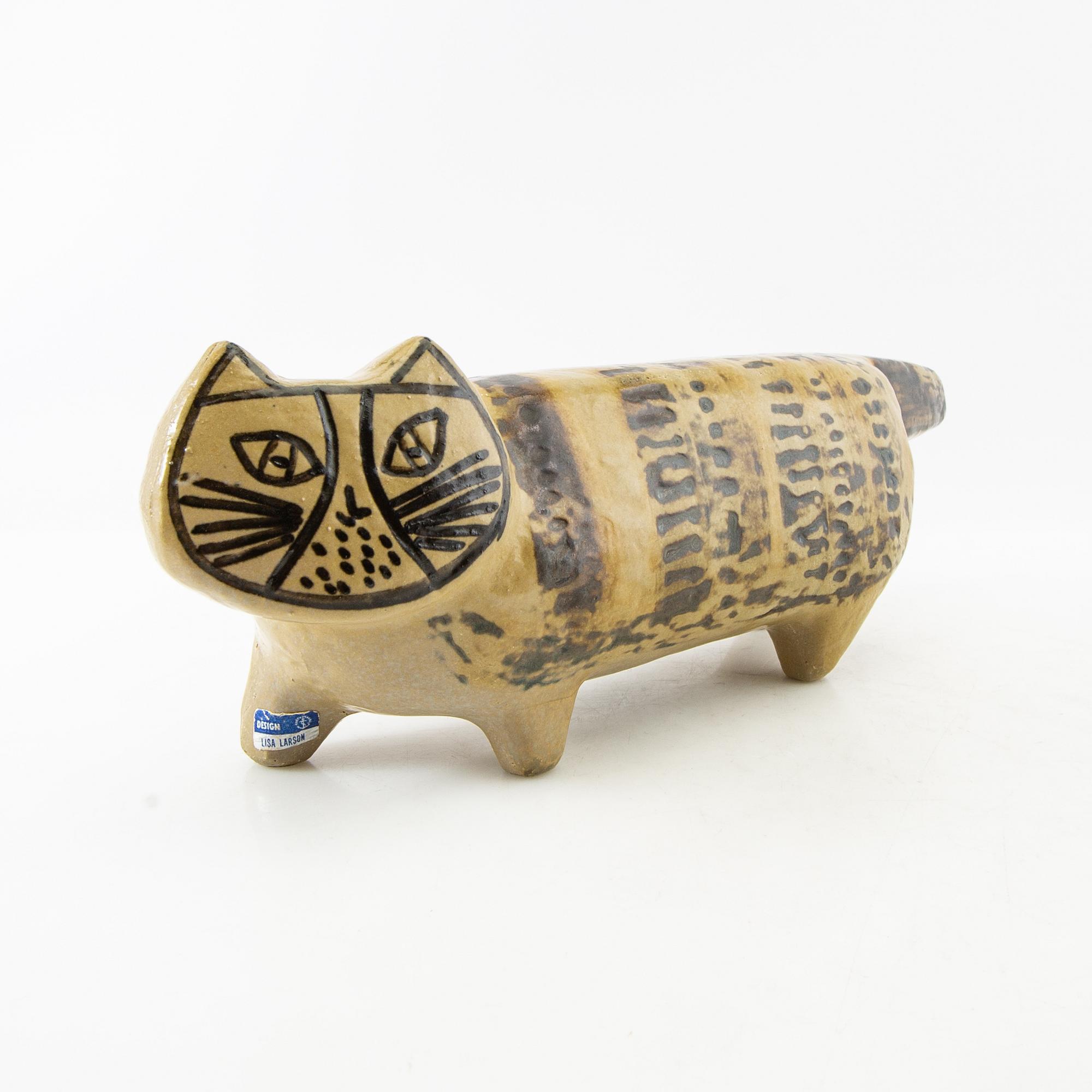 Lisa Larson, figurine Cat from the series "Stora zoo" Gustavsberg.