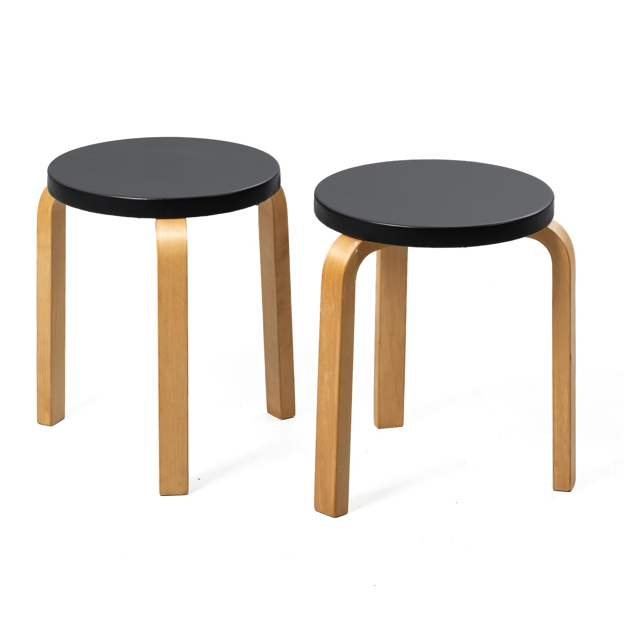 Alvar Aalto, Stools, a pair, Artek.