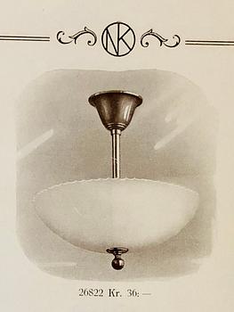 Erik Tidstrand, a model '26822' ceiling light, Nordiska Kompaniet, 1920's/30's.