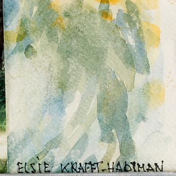 OKÄND KONSTNÄR, collage med fotografier och akvarell, sign Elsie Krafft Hartman, sent 1900-tal.