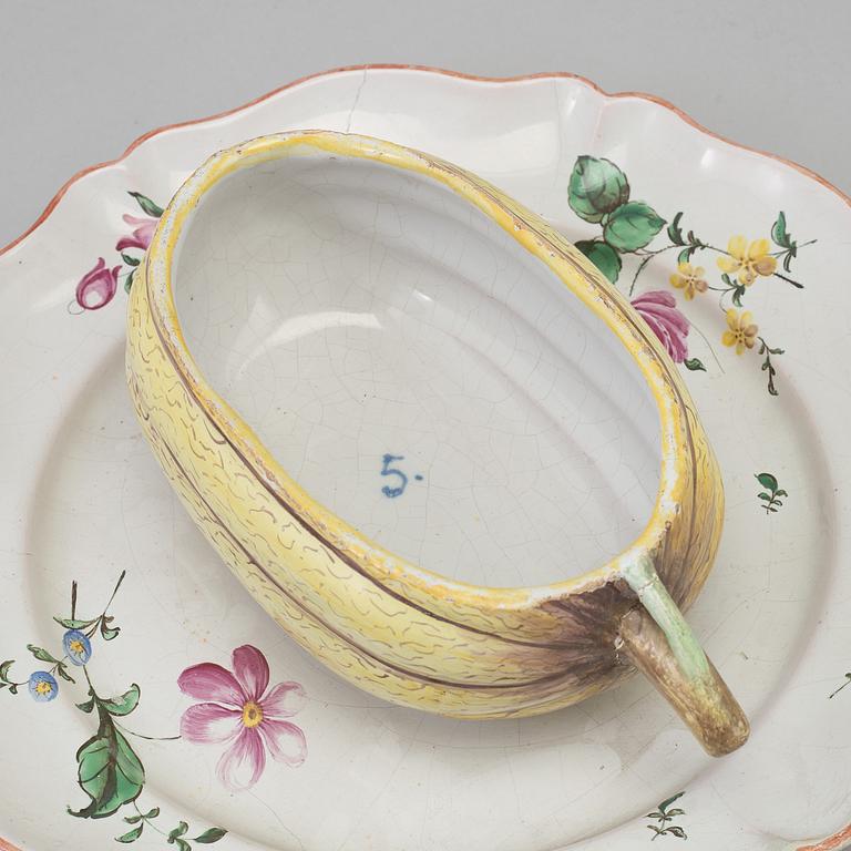 A faience bonboniere, 18th Century.