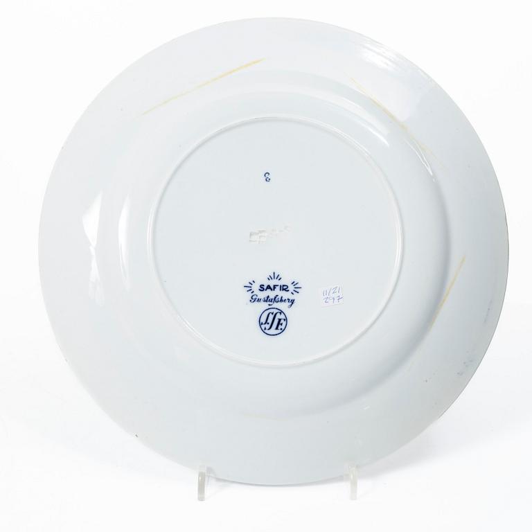 Wilhelm Kåge, Five test plates, porcelain and stoneware, Gustavsberg, 1920s-50s.