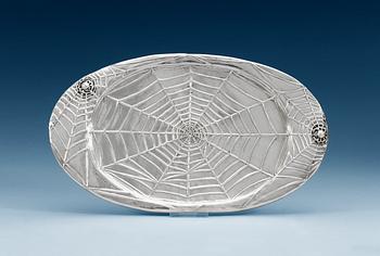 669. An Olga Lanner Art Nouveau silver dish, Stockholm 1914.