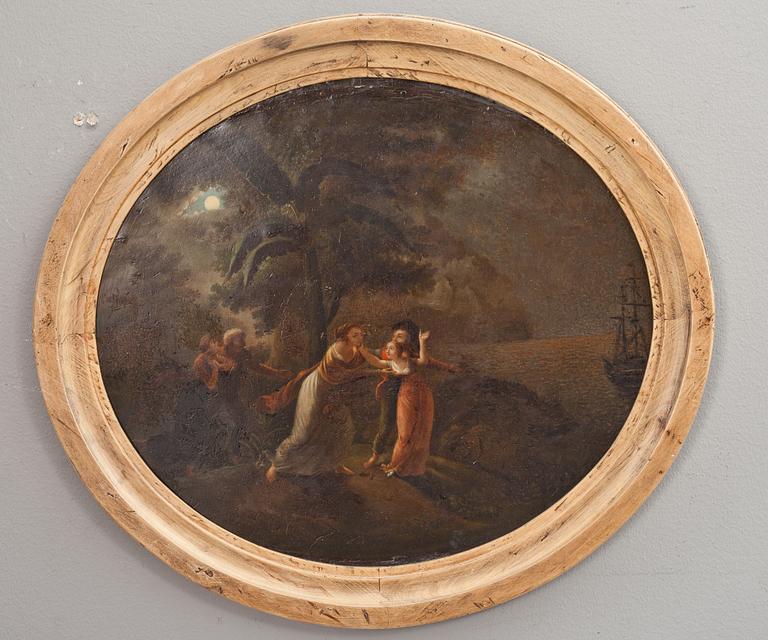 OKÄND KONSTNÄR, olja på plåt, 1800-tal, ej sign.