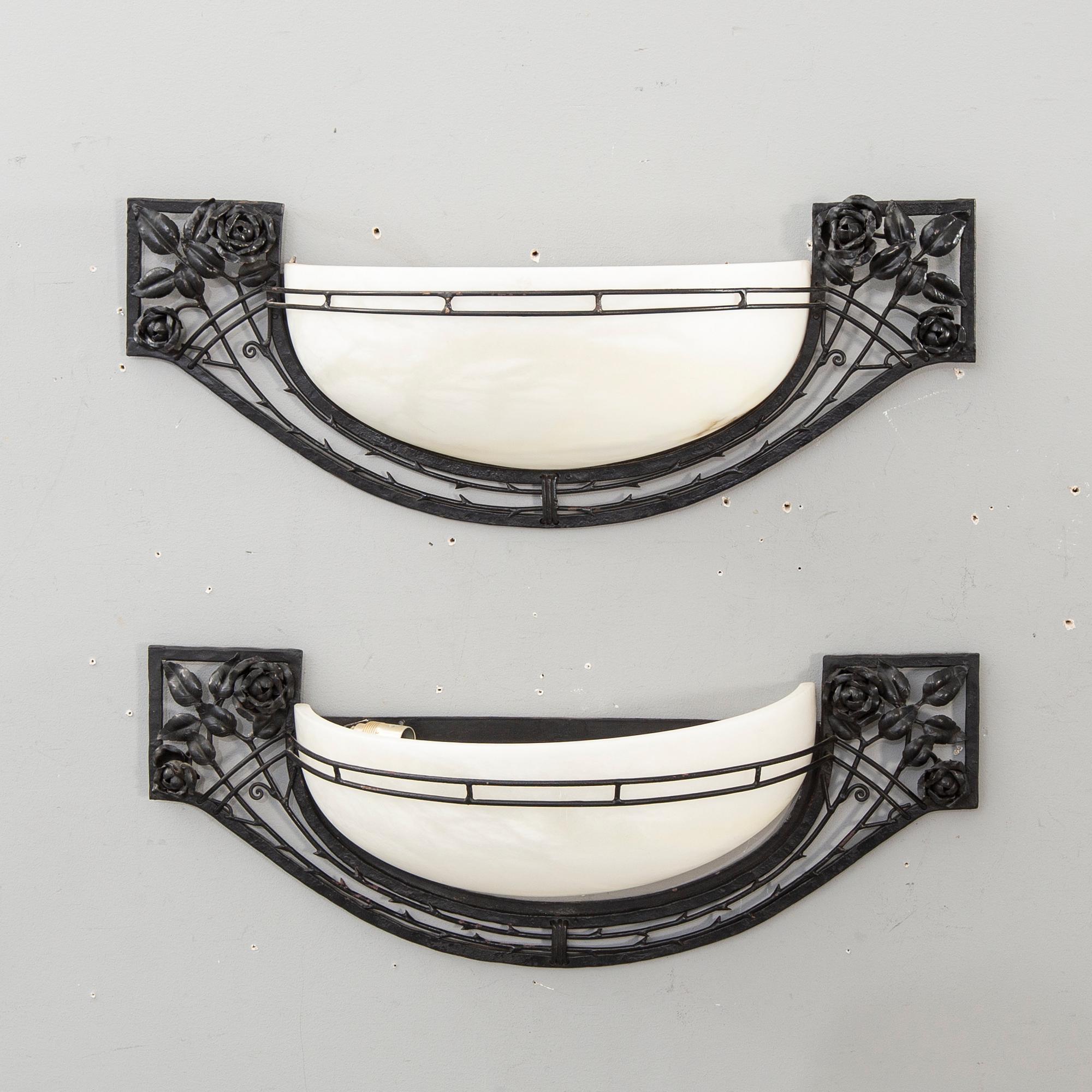 Vägglampor ett par Art Nouveau-stil 1900-talets slut.