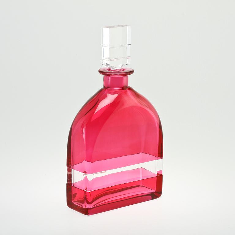 KARAFF, glas, "Rosor"/"Roses", Helén Krantz, Orrefors Gallery, 1990.