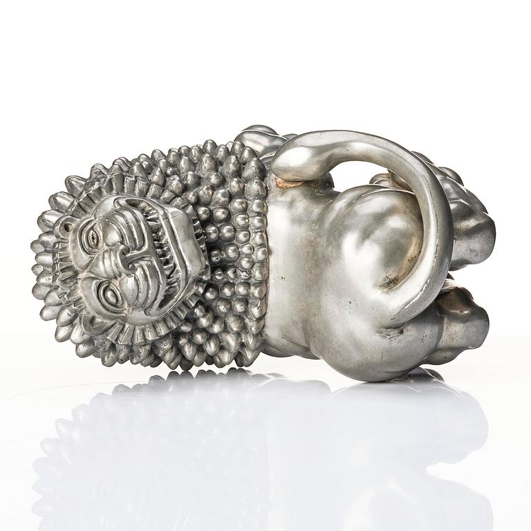 Anna Petrus, a pewter sculpture of a lion, Firma Svenskt Tenn, Stockholm, mid-20th century.