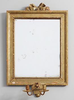 216. A Gustavian late 18th century two-light girandole mirror.