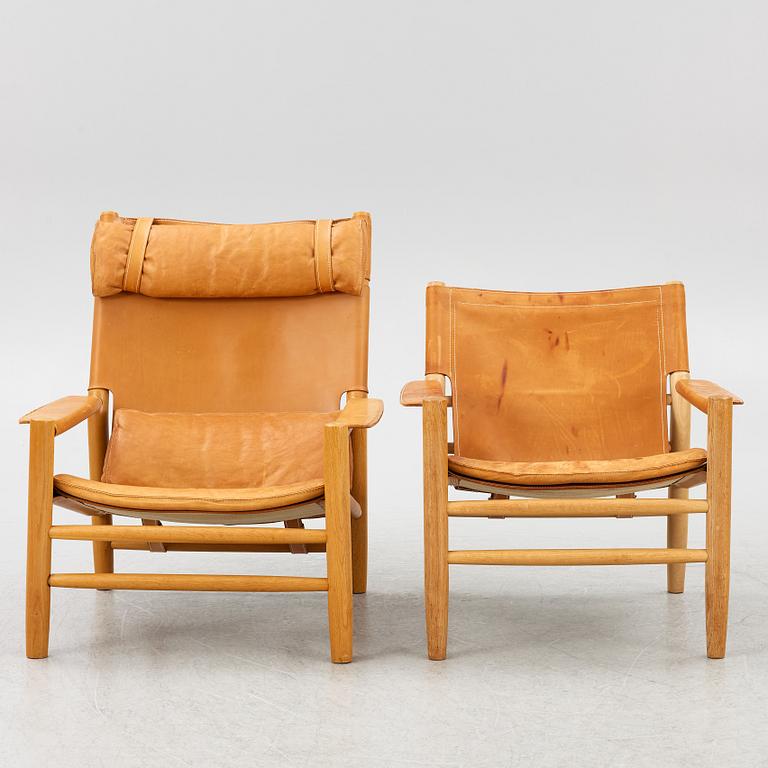 Kenneth Bergenblad, Armchairs, 2 pcs, "Dormi" high and low, Dux, designed in 1979.
