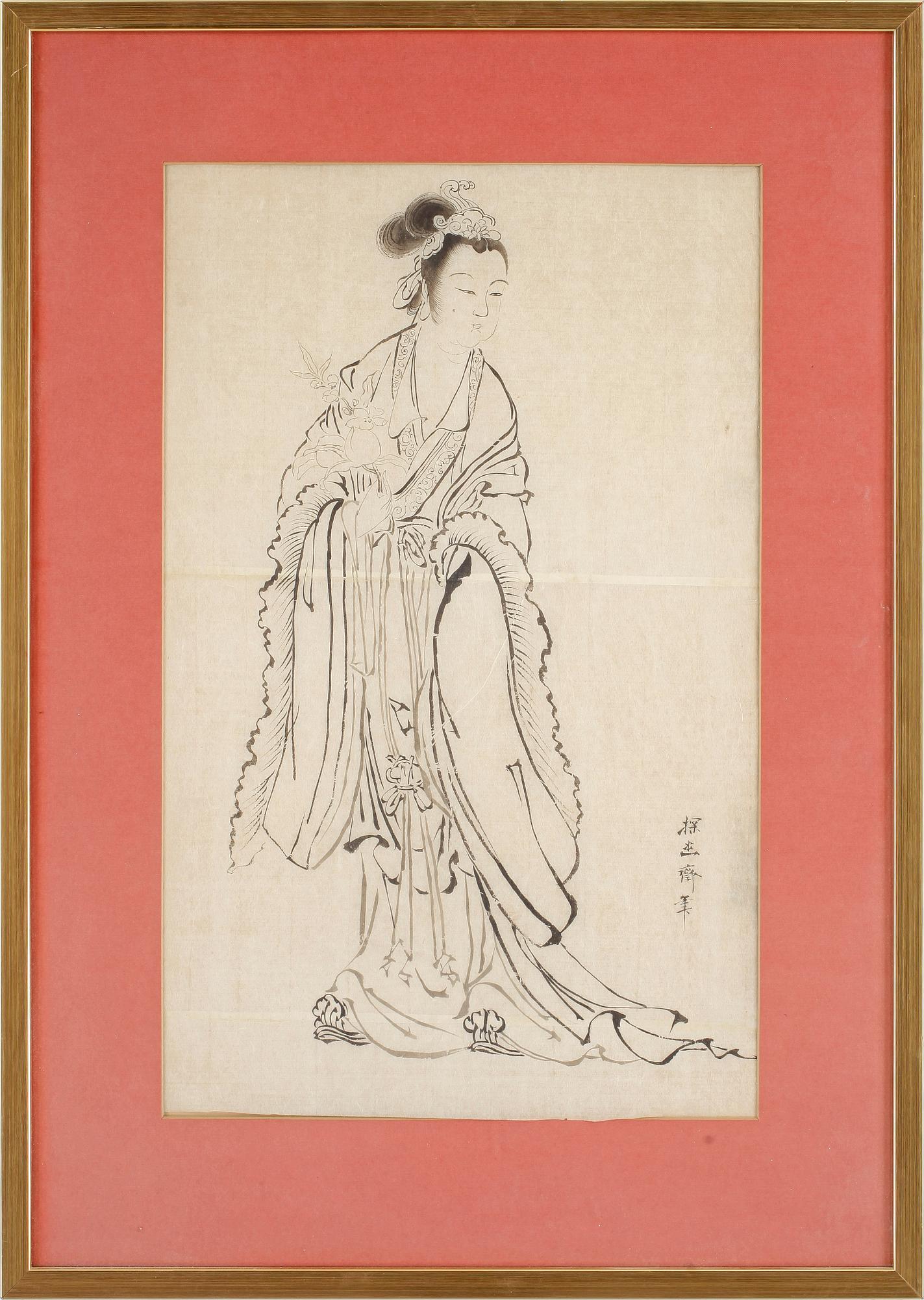 TUSCHTECKNING, Japan, 1900-tal.