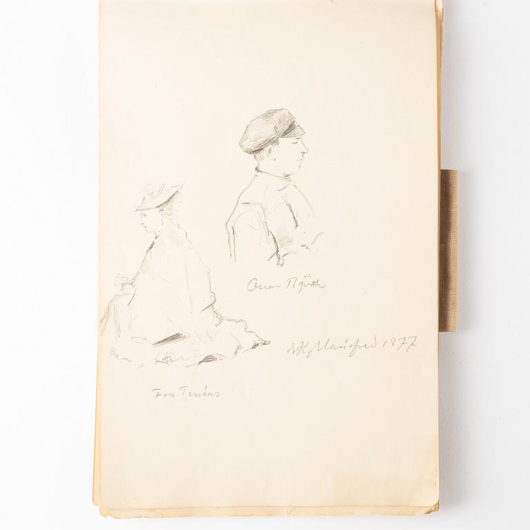 Nils Kreuger, sktechbook, pencil drawings from between 1877-1892.