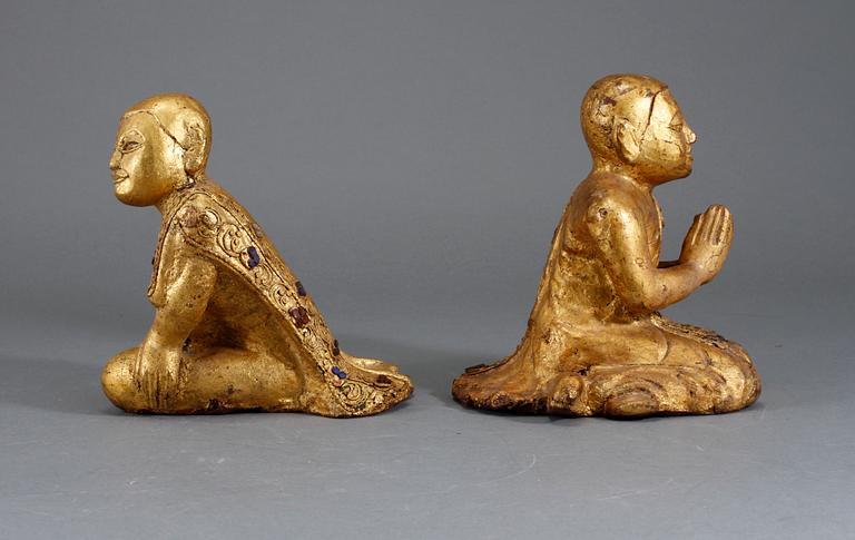 BUDDHOR, ett par, troligen Indien, 1900-tal.