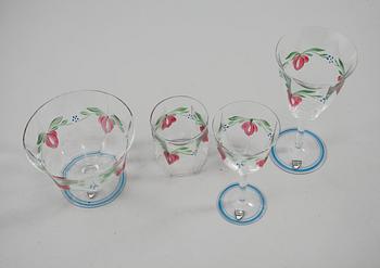 GLASSERVIS, 25 delar, "Maja", Eva Englund, Orrefors, sent 1900-tal.