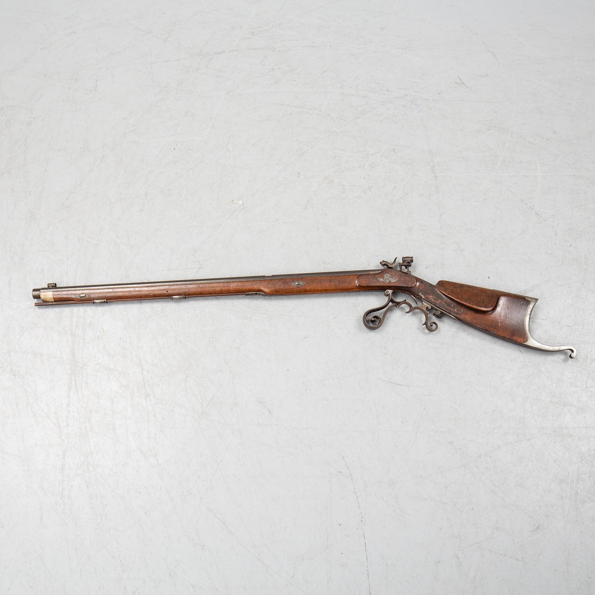 A pecussion rifle by John Donaghy, Amsterdam (1820-50).