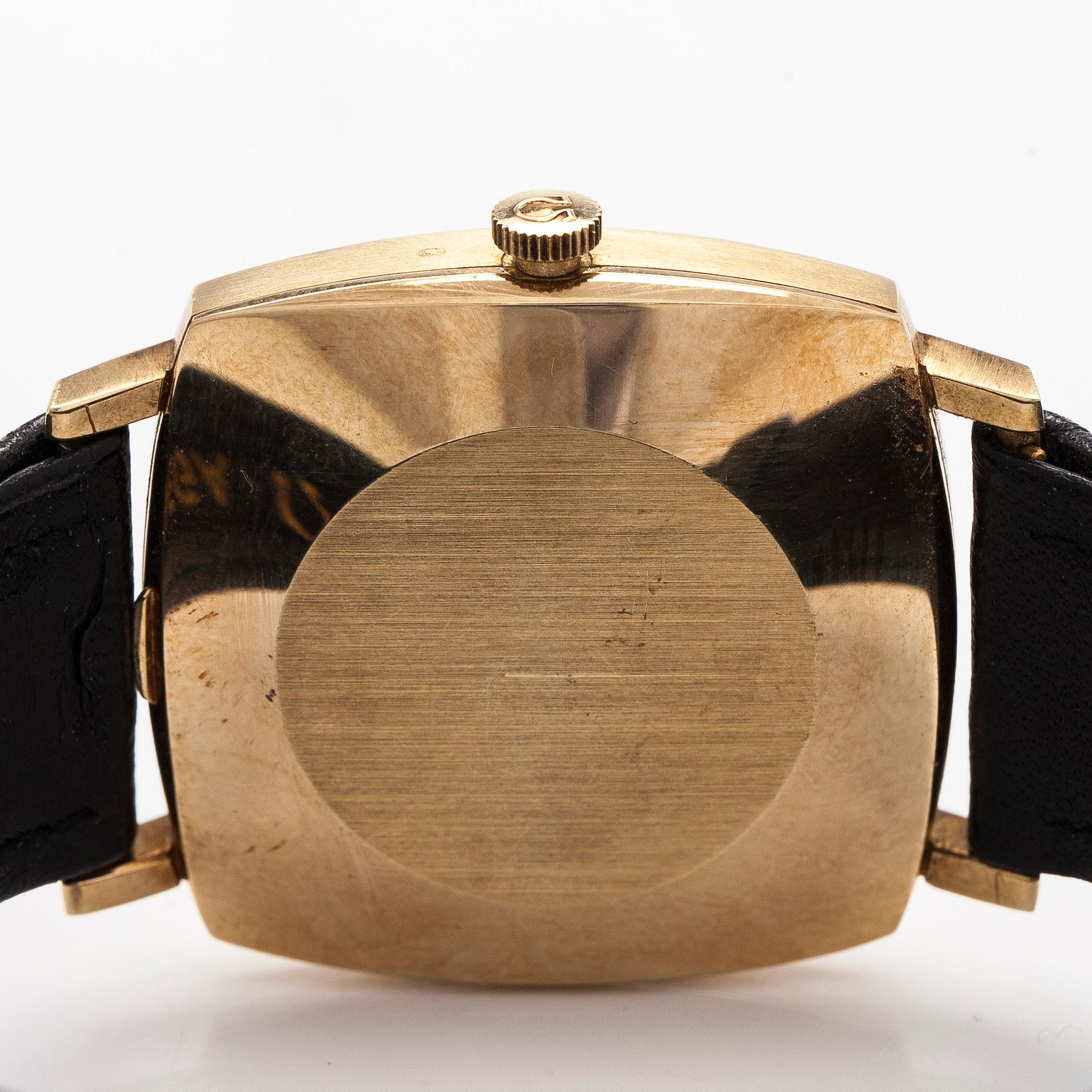 Omega, ”Square de Ville”, 14K kultaa, automaattinen, pleksilasi, noin 1966.
