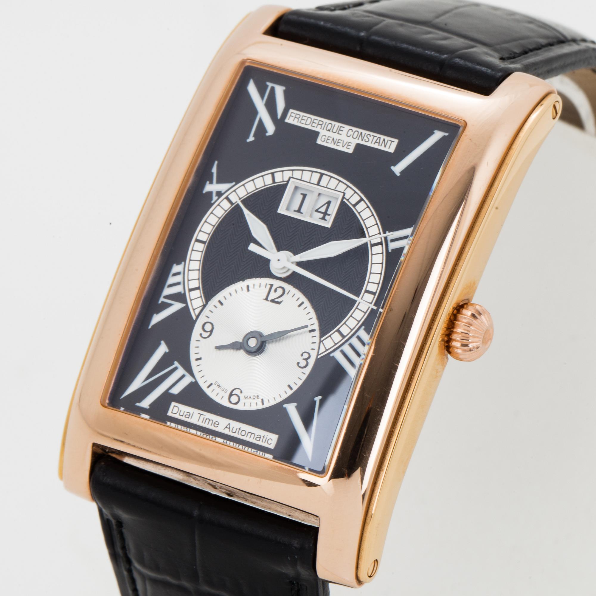 FREDERIQUE CONSTANT, Dual Time, wristwatch, 31 x 47 mm.