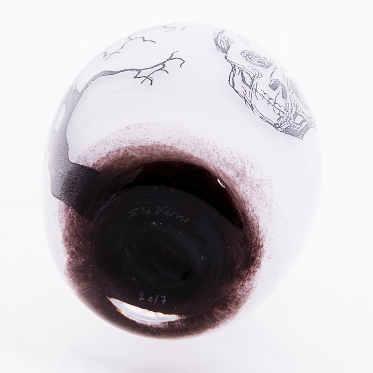ELLA VARVIO, A glass vase/ sculpture, signed Ella Varvio 2017.