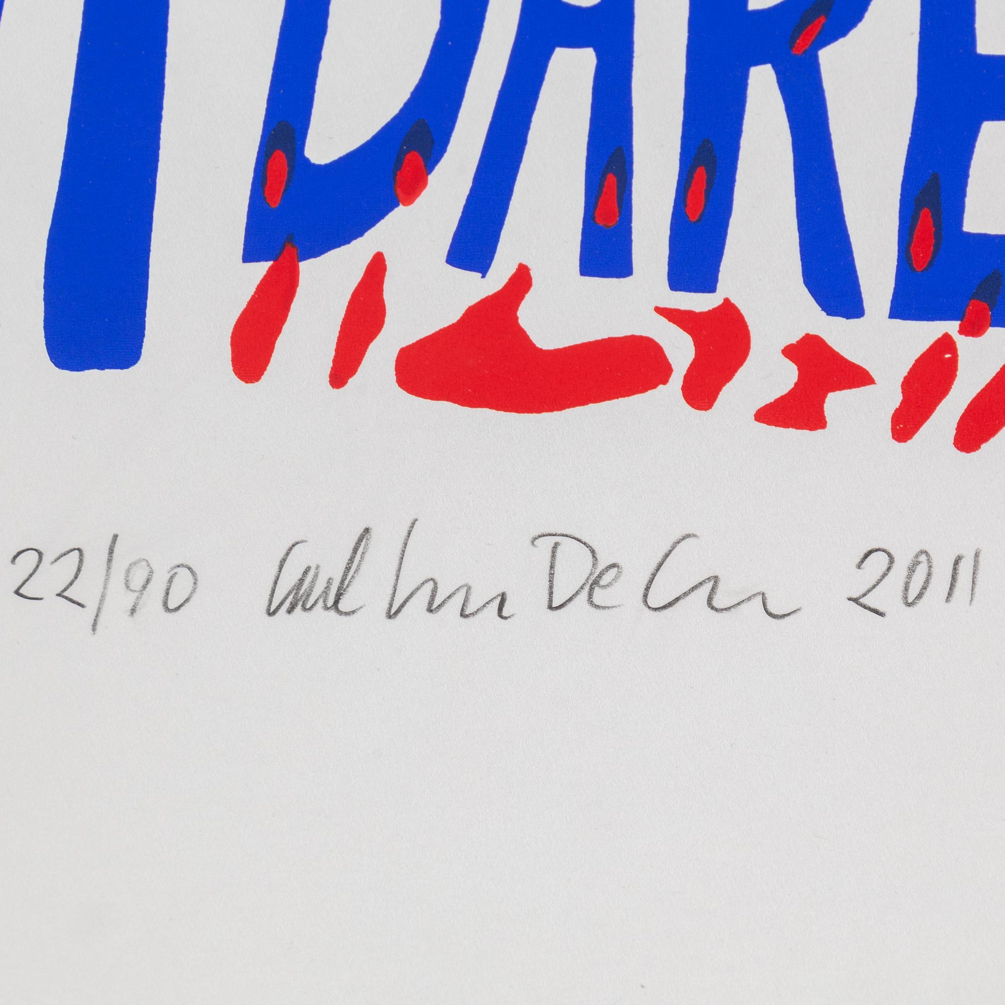 CARL JOHAN DE GEER, silk screen, signed Carl Johan De Geer, dated 2011 and numbered 22/90 in pencil.