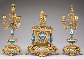 BORDSGARNITYR, 3 delar, märkt Ph Mourey, Louis XVI-stil, 1800/1900-tal.