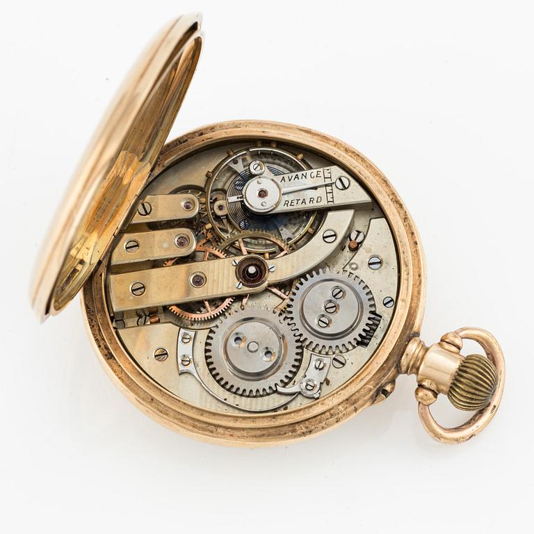 Pocket watch, 14K gold, 48.5 mm.