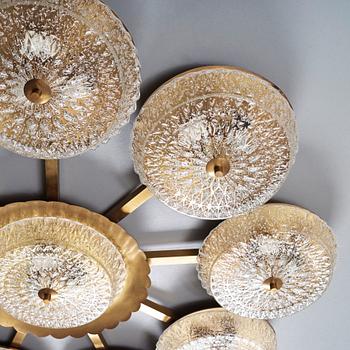 A ceiling lamp attributed to Carl Fagerlund , Orrefors, probably 1970's.