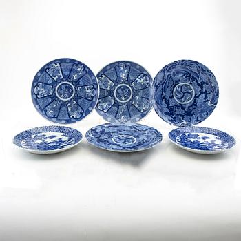 Six glazed ceramic plates from Japan around 1900's.