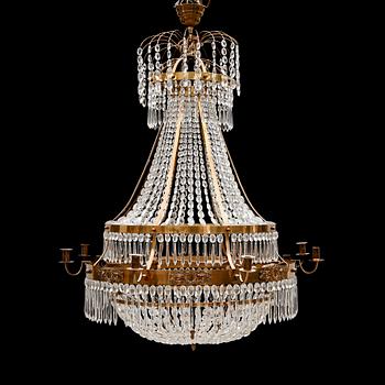 LJUSKRONA, gustaviansk stil, 1900-talets början, höjd ca 114 cm.