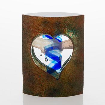 Kjell Engman, two art glass sculptures, signed Kosta Boda K Engman , numbered.