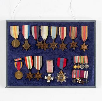 MILITÄRA MEDALJER, 13 st, Storbritannien.