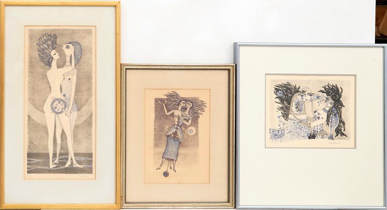 Max Walter Svanberg, lithographs/offset 3 pcs some signed and dated.