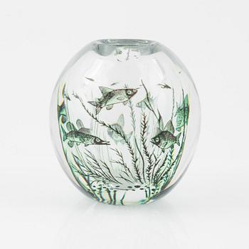 Edward Hald, a graal glass vase, Orrefors.