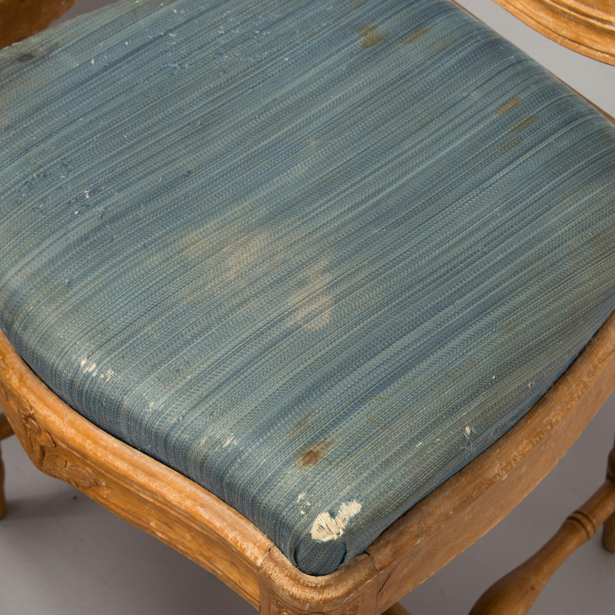 Eight late 18th century gustavian chairs, so called medallion model.