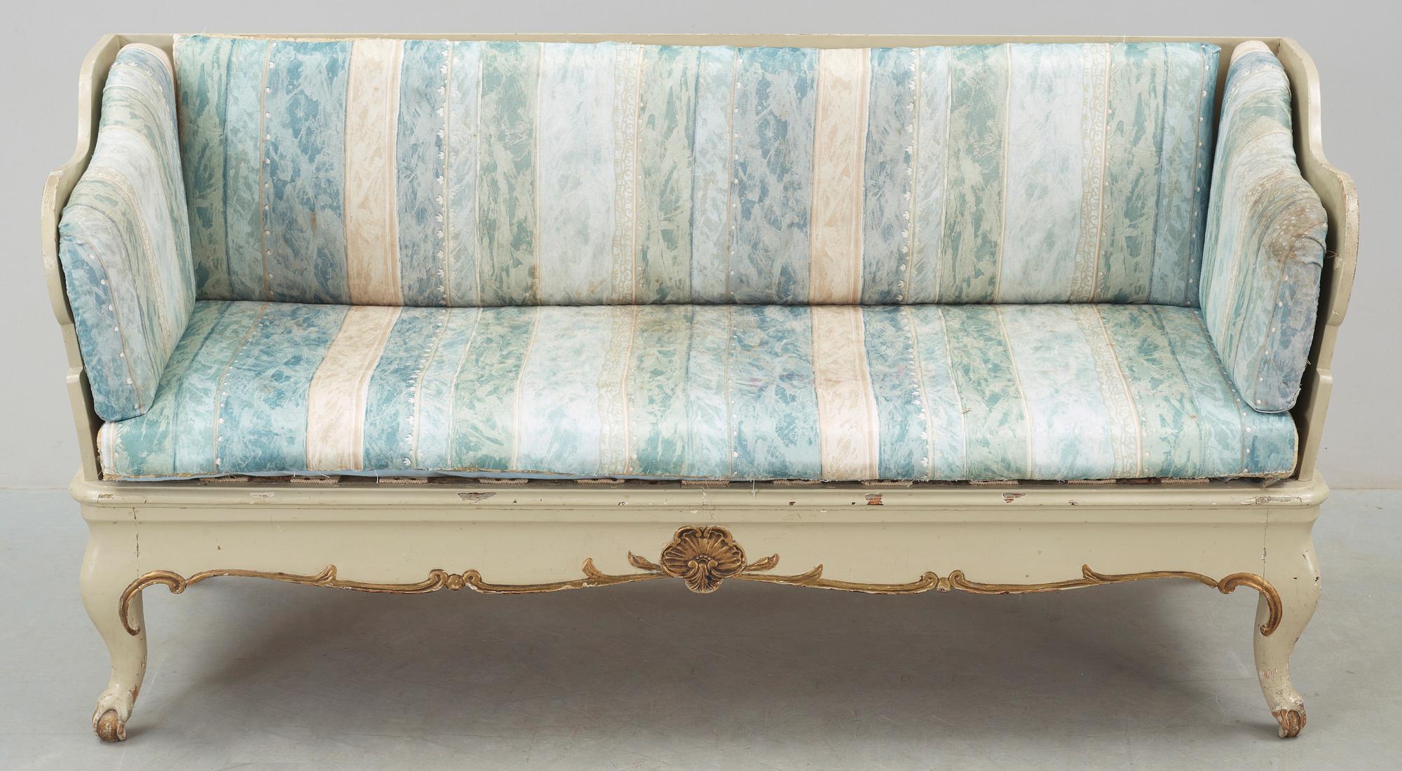 TRÅGSOFFA, rokoko, 1700-tal.