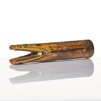 Wilhelm Kåge, a Farsta stoneware vase/sculpture in the form of a 'dragonfish', Gustavsberg Studio 1955.