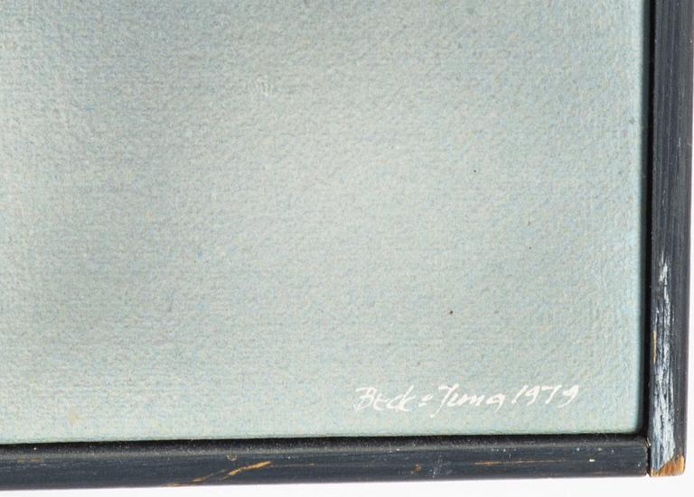 Beck & Jung, acrylic and computer plot on canvas, signerad och daterad 1979.