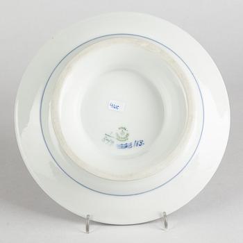 A 'Blue Fluted Half Lace' porcelain centerpiece dish, Royal Copenhagen, model 579, post 1923.