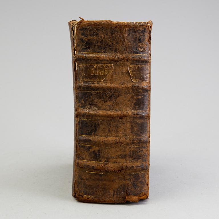 BOK, "Prof-öfwersättning by then Holy Scriptures", Stockholm (Johan Pfeiffer) 1774.