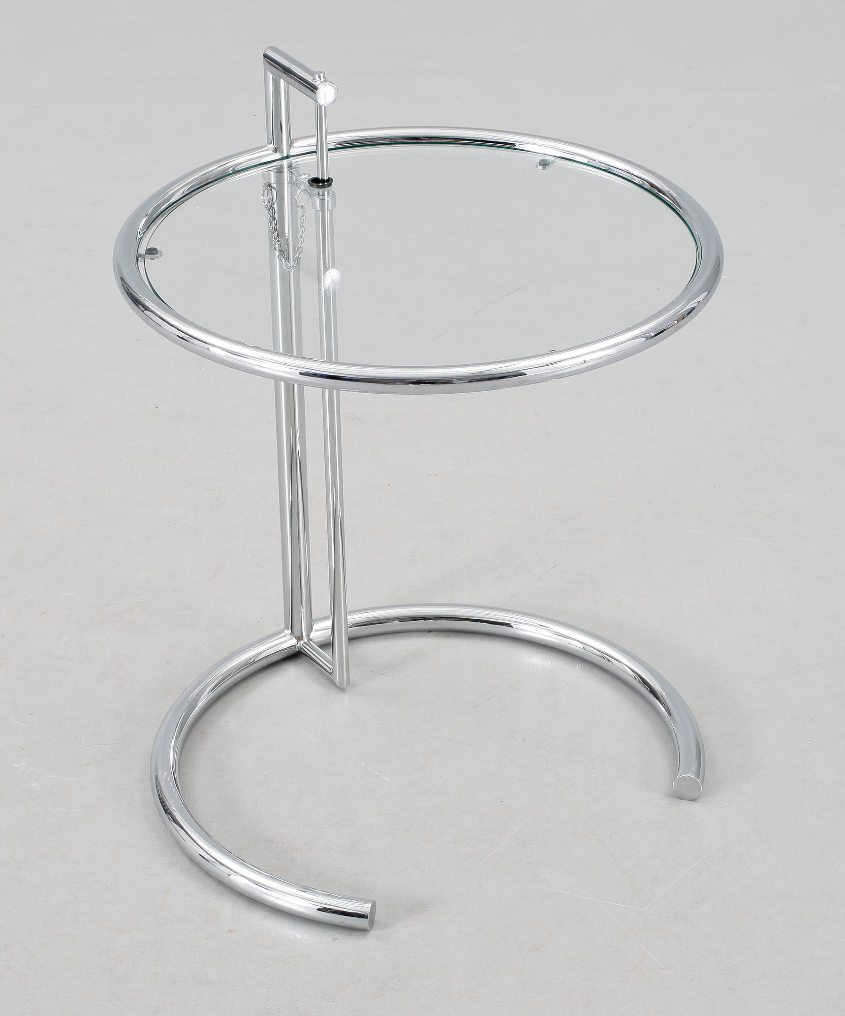 SERVERINGSBORD, glas, metall, efter Eileen Gray.