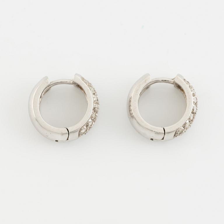 A pair of 18K white gold earrings with diamonds ca. 0.60 ct in total. Finnish import marks 1998.