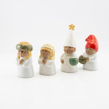 Lisa Larson, candlesticks/figurines "Advent" Gustavsberg stoneware.