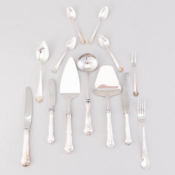 A 51-piece silver 'Chippendale' cutlery late 20th century.