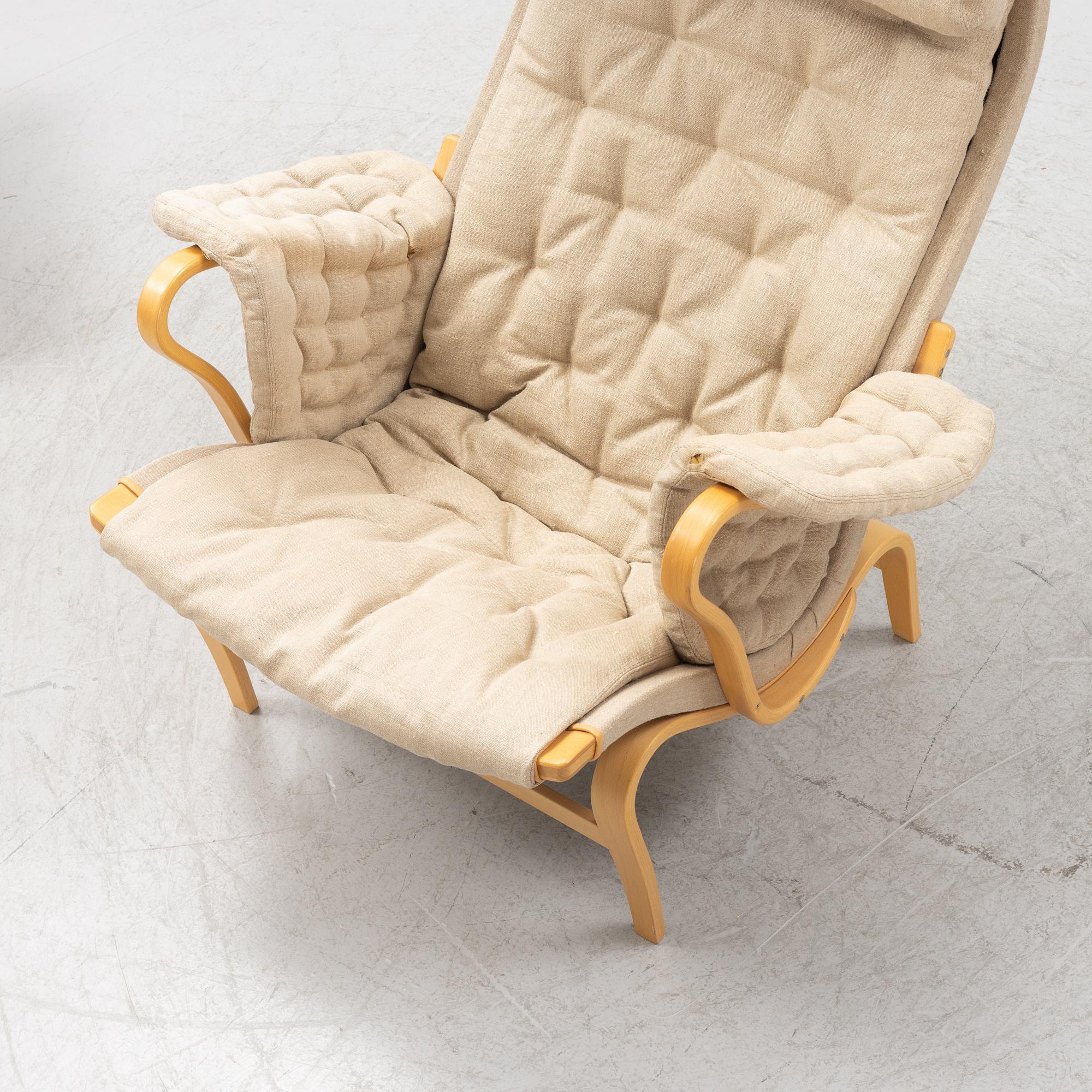 Bruno Mathsson, armchair with footstool, "Pernilla", DUX.