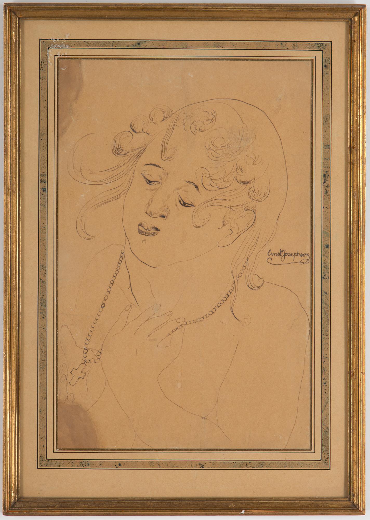 ERNST JOSEPHSON, indian ink on paper, signed Ernst Josephson.