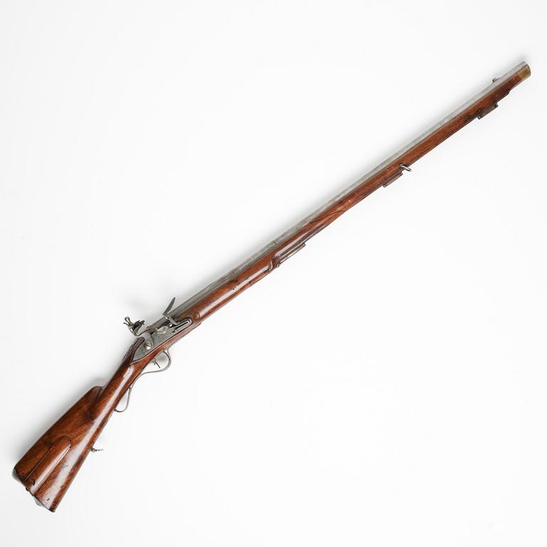 A flintlock gun by Jakob Nusbaum Stockholm, (1731-1784).